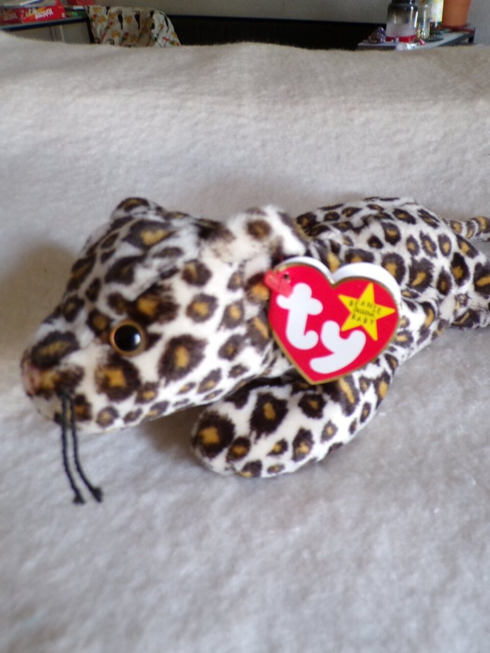 Ty Beanie Baby Freckles the Spotted Leopard Heart Tag with Star